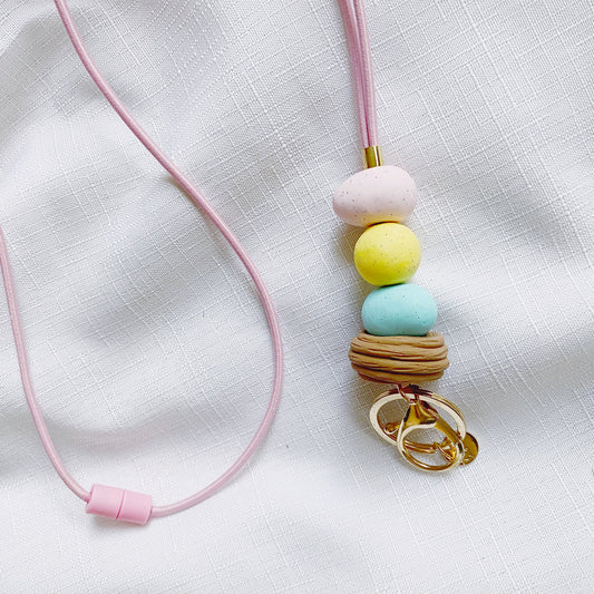 Polymer Clay Easter Egg Lanyard