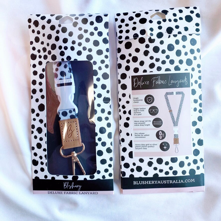 Fabric Lanyard | Polka-Dots | 10 Pieces wholesale Blushery