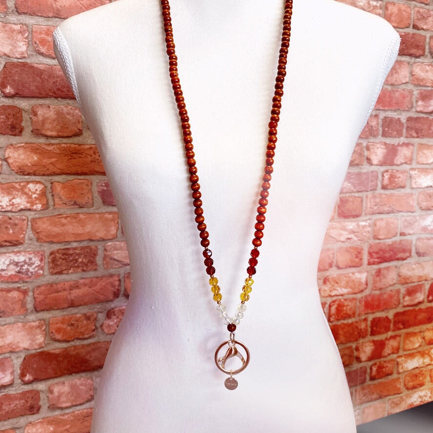 Wooden Beaded Lanyard | Amber Lanyard Blushery