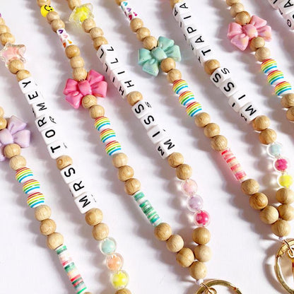 Playful Wooden Beaded Lanyard | PERSONALISED