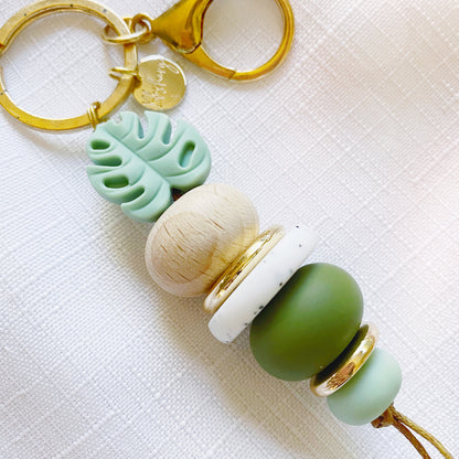 Silicone Keychain | Green Leaf