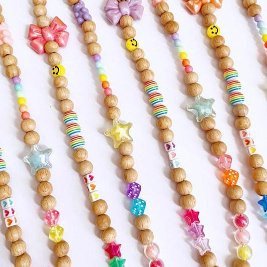 Playful Wooden Beaded Lanyard