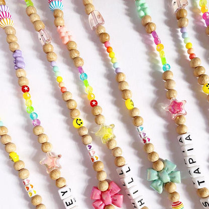 Playful Wooden Beaded Lanyard | PERSONALISED