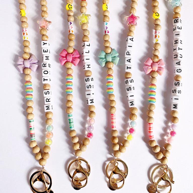 Playful Wooden Beaded Lanyard | PERSONALISED