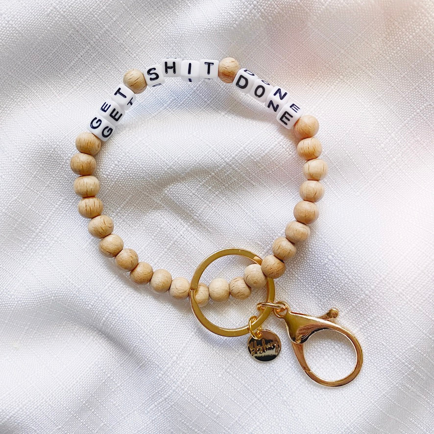 Wooden Bracelet Keychain | Personalised