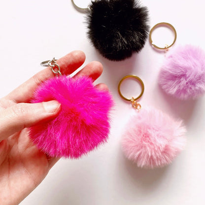 Fluffy Pom Pom Keychain