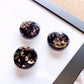 Fridge Magnet Set of 8 | Black and Floating Gold Flakes Magnet Blushery