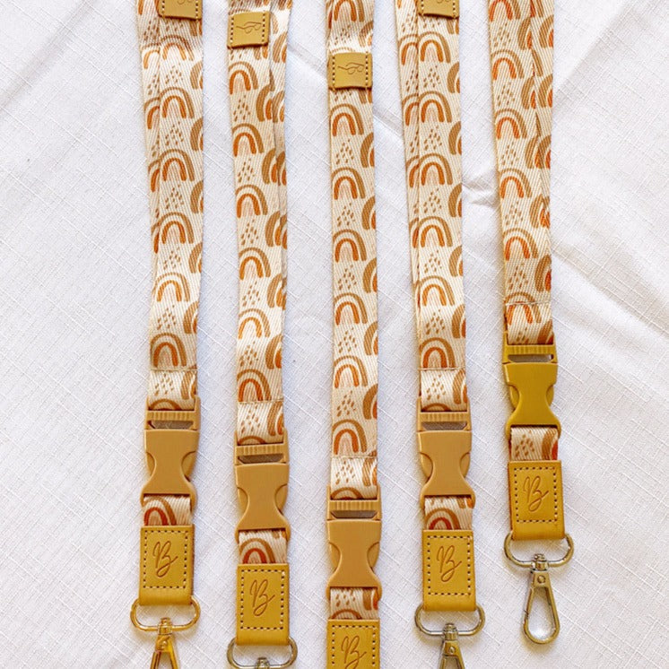 Deluxe Fabric Lanyard | Neutral Rainbows