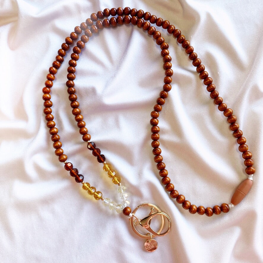 Wooden Beaded Lanyard | Amber Lanyard Blushery