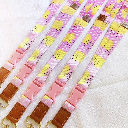 Deluxe Fabric Lanyard | Pink & Orange