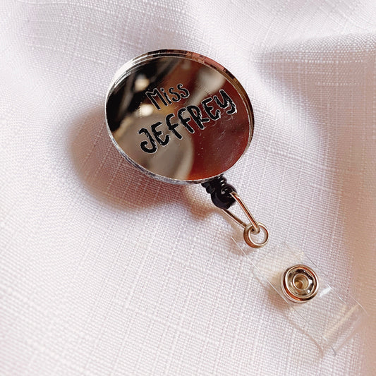 Retractable Badge Reel | Silver Mirror