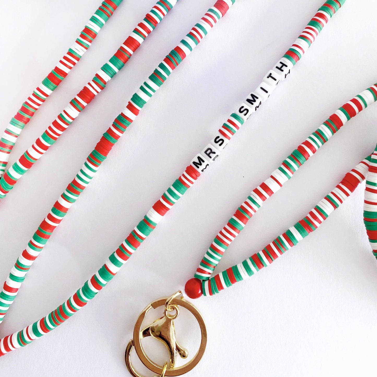 Heishi Beaded Lanyard | Christmas | PERSONALISED