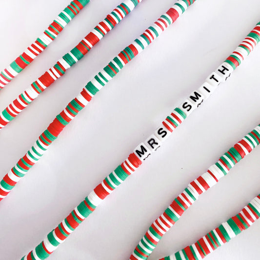 Heishi Beaded Lanyard | Christmas | PERSONALISED