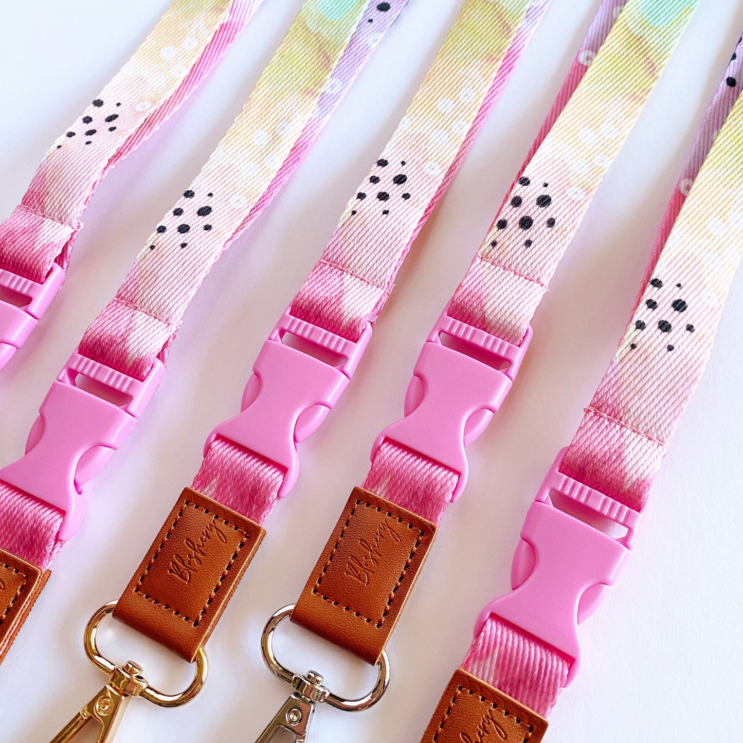 Deluxe Fabric Lanyard | Watercolour Rainbow