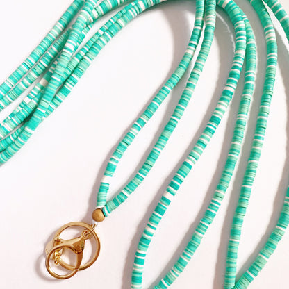 Heishi Beaded Lanyard | Turquoise