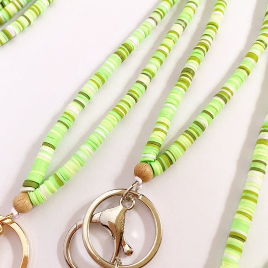 Heishi Beaded Lanyard | Green