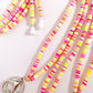 Heishi Beaded Lanyard | Pink