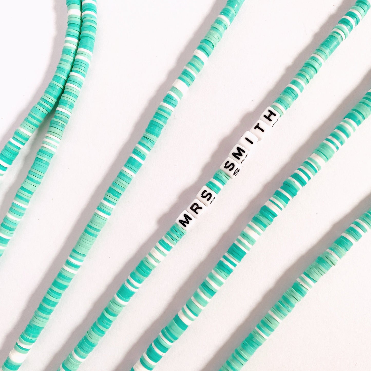 Heishi Beaded Lanyard | Turquoise | PERSONALISED