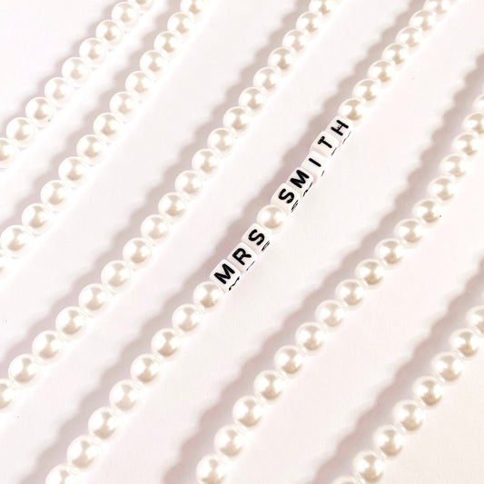 Beaded Lanyard | Pearls | PERSONALISED