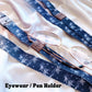 Deluxe Fabric Lanyard | DOUBLE Breakaway Clasp | Navy Blue Tropical Print Lanyard Blushery