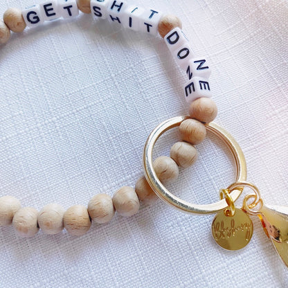 Wooden Bracelet Keychain | Personalised