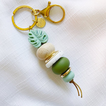 Silicone Keychain | Green Leaf