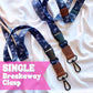 Deluxe Fabric Lanyard | SINGLE Breakaway Clasp | Navy Blue Tropical Print Lanyard Blushery