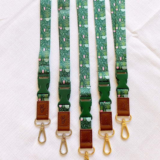 plant lover fabric lanyard for teachers