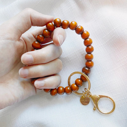 Wooden Bracelet Keychain | Rich Brown