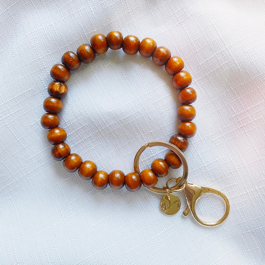 Wooden Bracelet Keychain | Rich Brown