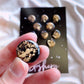 Thumb Tacks Set of 10 | Black and Floating Gold Flakes Tack Blushery