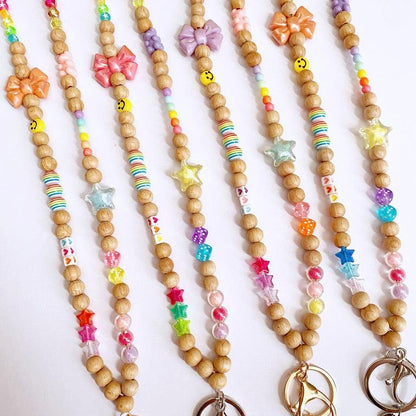 Playful Wooden Beaded Lanyard