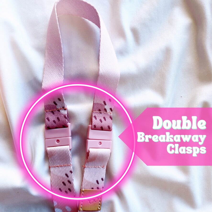 Deluxe Fabric Lanyard | DOUBLE Breakaway Clasp | "It's a beautiful day to teach kids" Lanyard Blushery