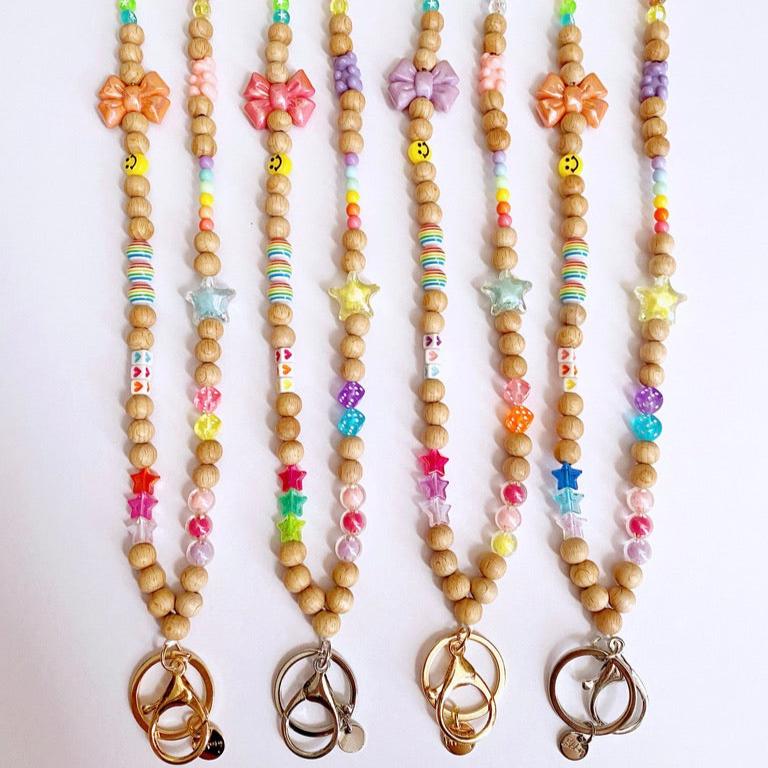 Playful Wooden Beaded Lanyard