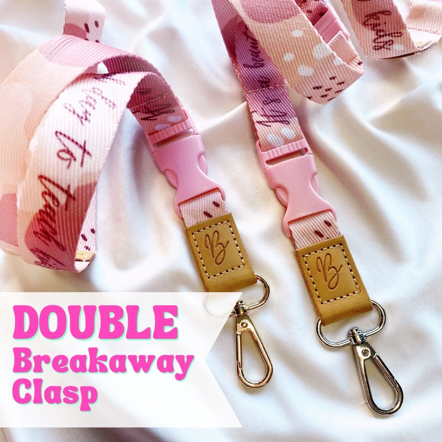 Deluxe Fabric Lanyard | DOUBLE Breakaway Clasp | "It's a beautiful day to teach kids" Lanyard Blushery