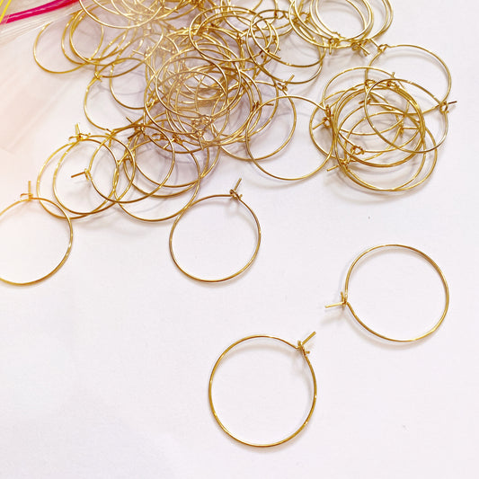 25 mm Hoops x 500pc | Gold Stainless Steel
