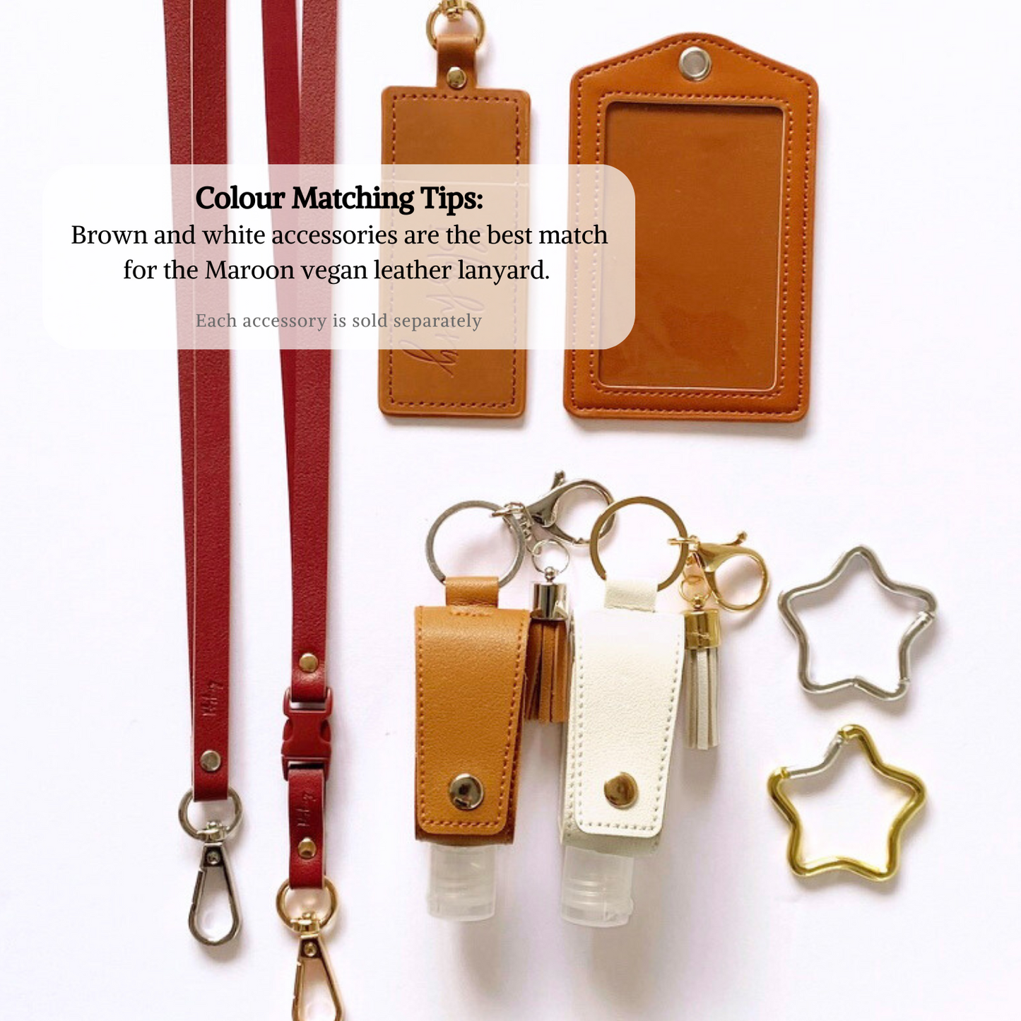 Vegan Leather Lanyard | Maroon