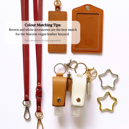 Vegan Leather Lanyard | Maroon
