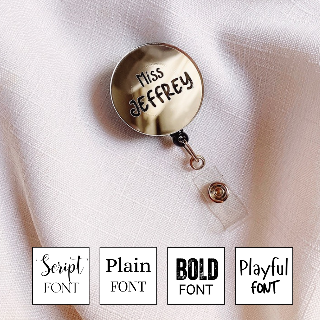 Retractable Badge Reel | Silver Mirror