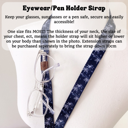 Deluxe Fabric Lanyard | Navy Blue Tropical Print