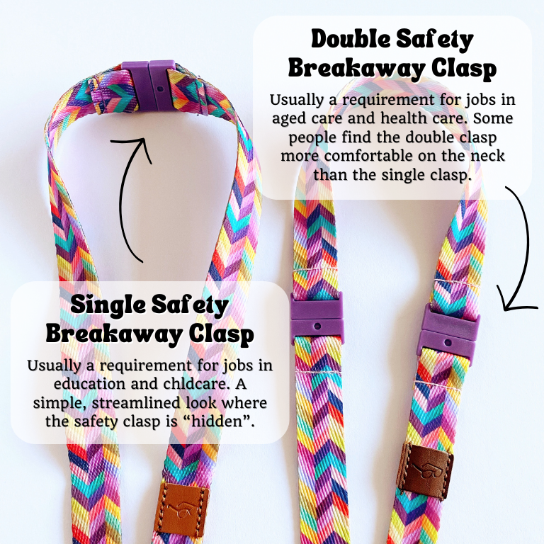 Deluxe Fabric Lanyard | Rainbow Chevron