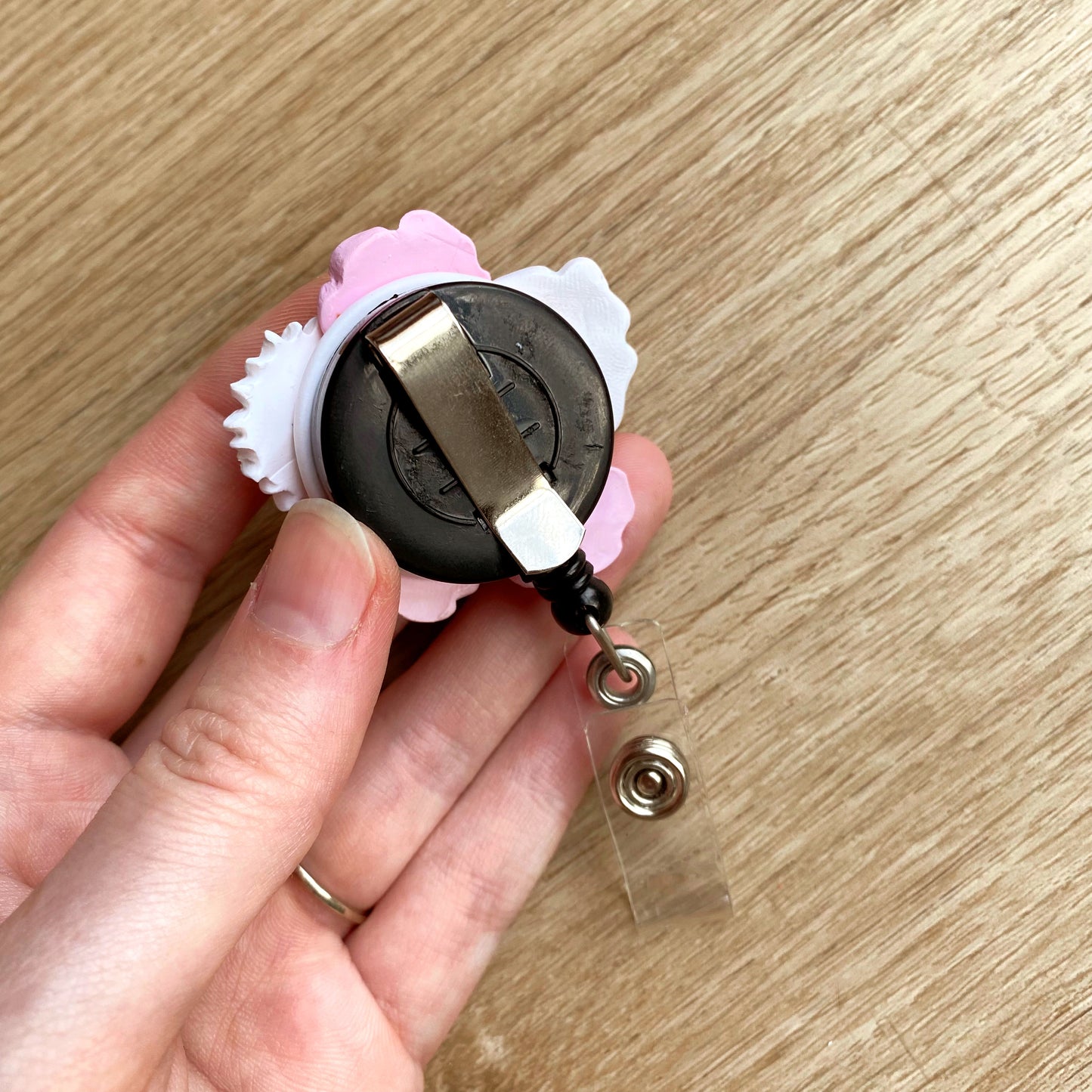 clip-on badge reel for nurses doctors and corporate workplace