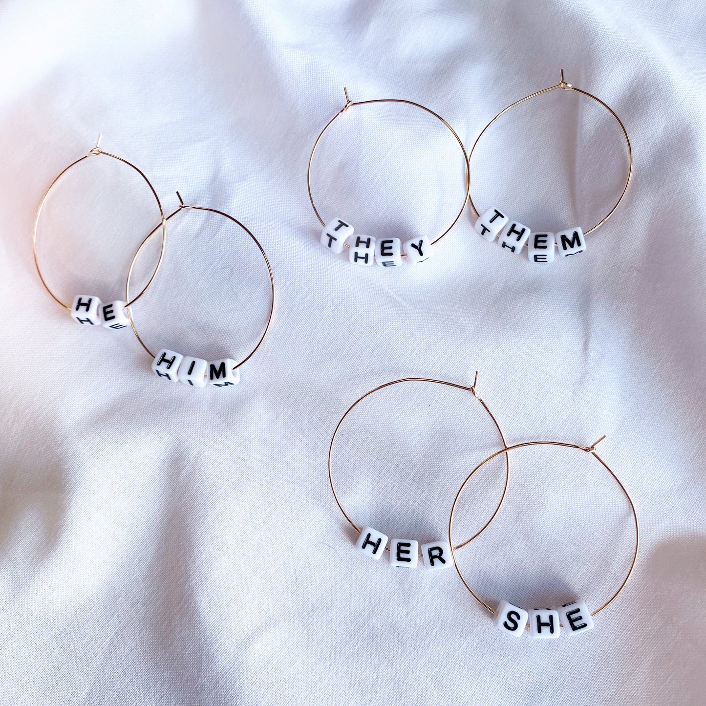 custom personalised customisable hoop earrings, with your name or words