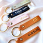 customise your leather keychain by choosing your own colour and font