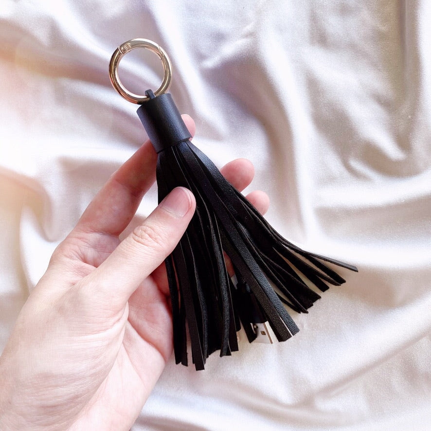 Phone Charger Tassel Keychain | Black Other Blushery