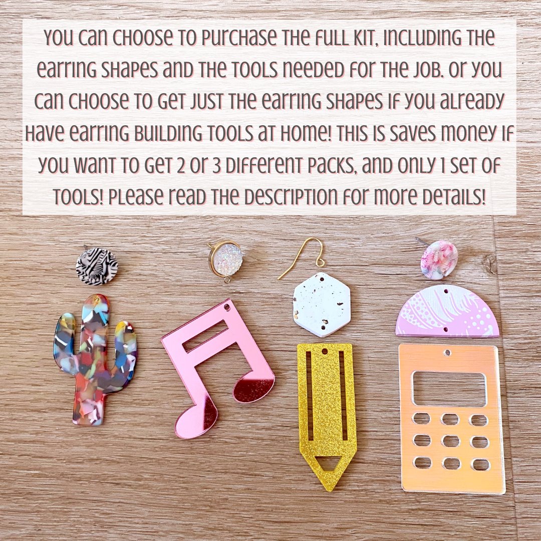BUILD Your Own Earrings KIT | Pre-made PIECES ready to assemble Kit Blushery