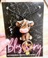 highland cow lanyards, handmade with polymer clay