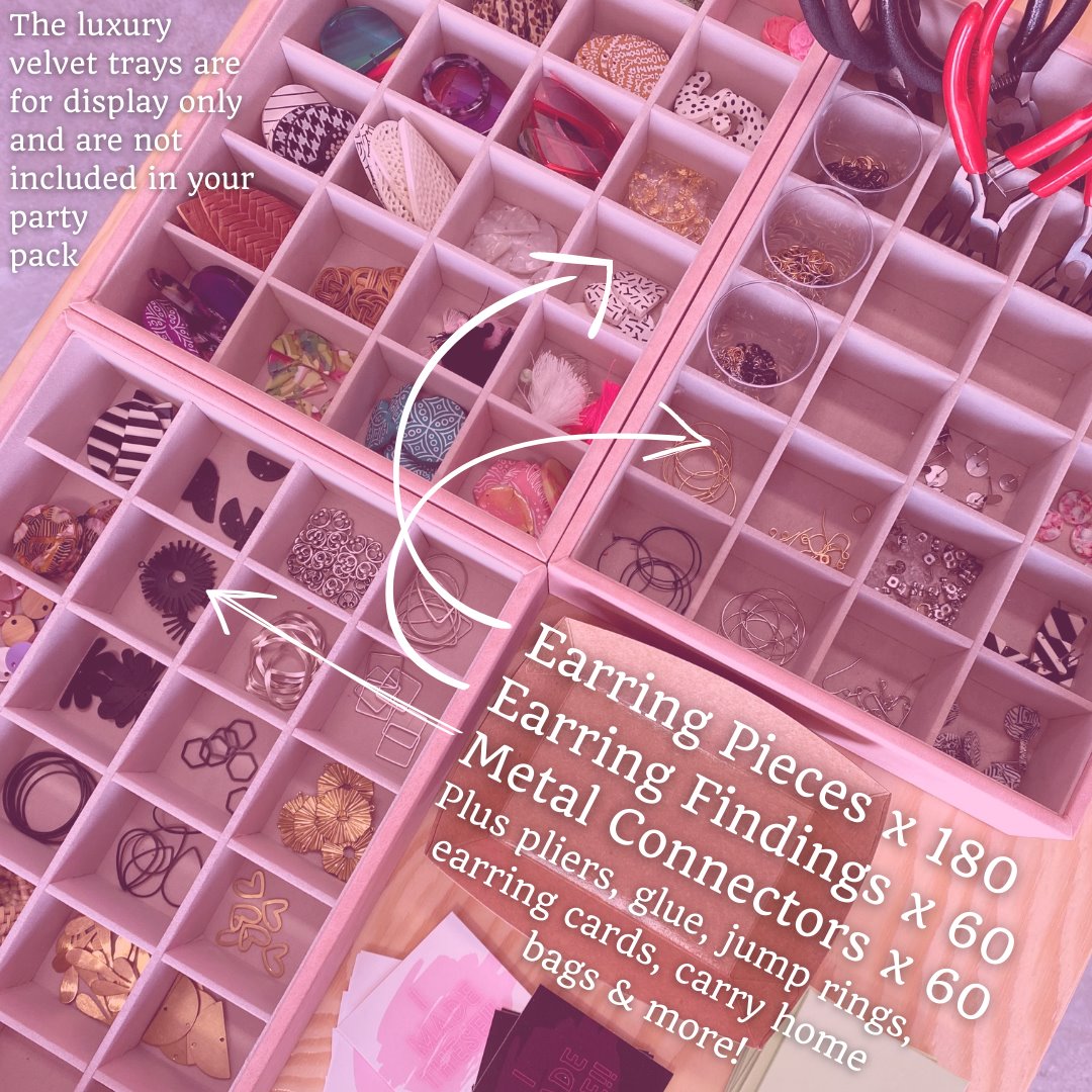 build your own earrings at home with friends , the kit contains everything you need
