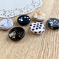 polymer clay fridge magnet set of 6 or 12 in black and white