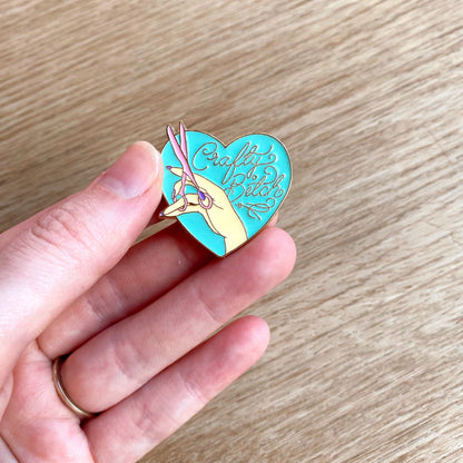 crafty bitch enamel brooch lapel pin